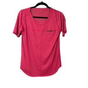 LULULEMON RUNAWAY TEE‎ Red Sise 8 Pocket Yoga Gym Running